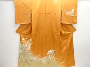 扇面に椿・葡萄唐草模様訪問着